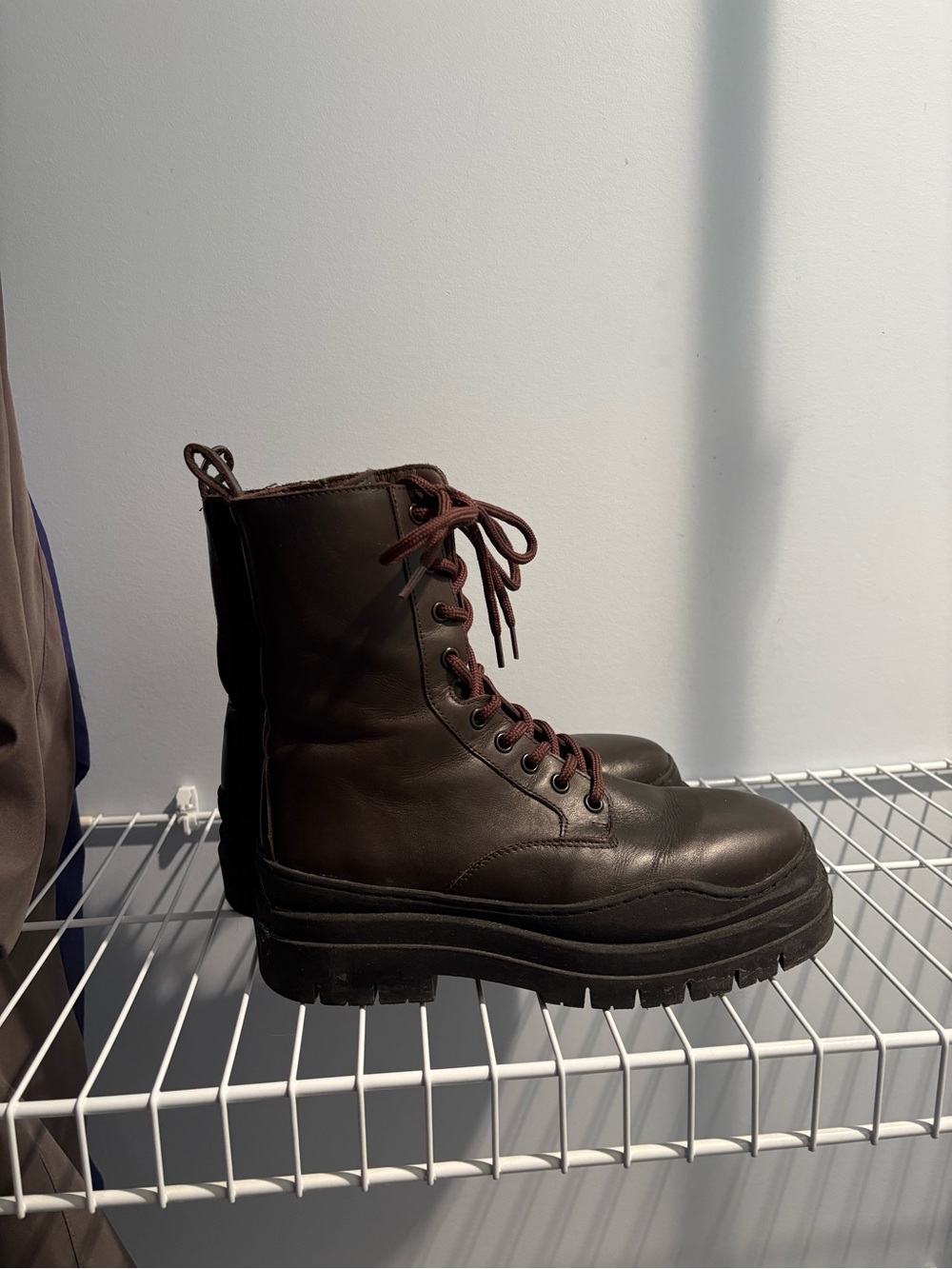 Sister x Soeur Dark Brown Lace-Up Combat Boots